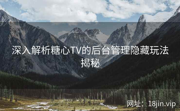 深入解析糖心TV的后台管理隐藏玩法揭秘