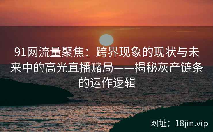 91网流量聚焦：跨界现象的现状与未来中的高光直播赌局——揭秘灰产链条的运作逻辑