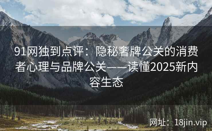 91网独到点评：隐秘奢牌公关的消费者心理与品牌公关——读懂2025新内容生态  第1张