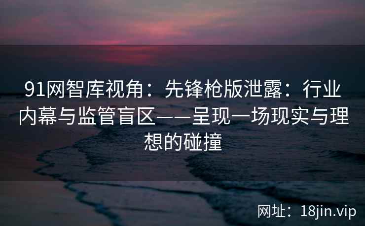 91网智库视角：先锋枪版泄露：行业内幕与监管盲区——呈现一场现实与理想的碰撞