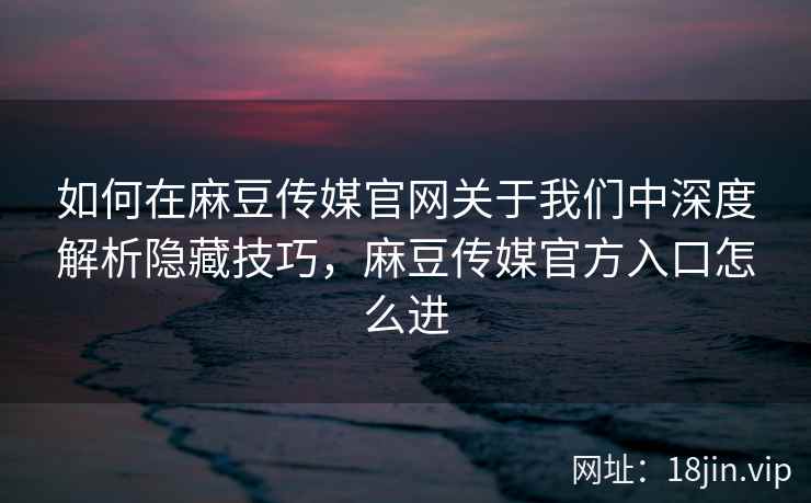 如何在麻豆传媒官网关于我们中深度解析隐藏技巧，麻豆传媒官方入口怎么进  第2张