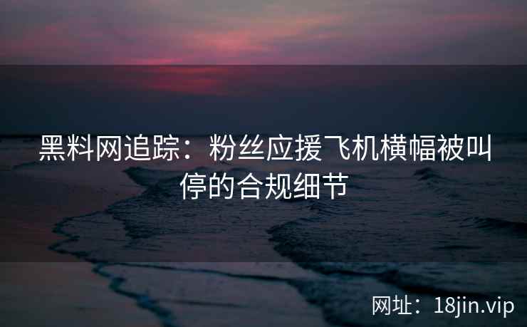 黑料网追踪：粉丝应援飞机横幅被叫停的合规细节  第2张